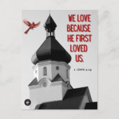 はがき - 記憶の聖句 - ヨハネの手紙一 4:19 (正面)