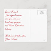 はがき – 赤いリボンの金ゴールド シーズンポストカード (裏面)