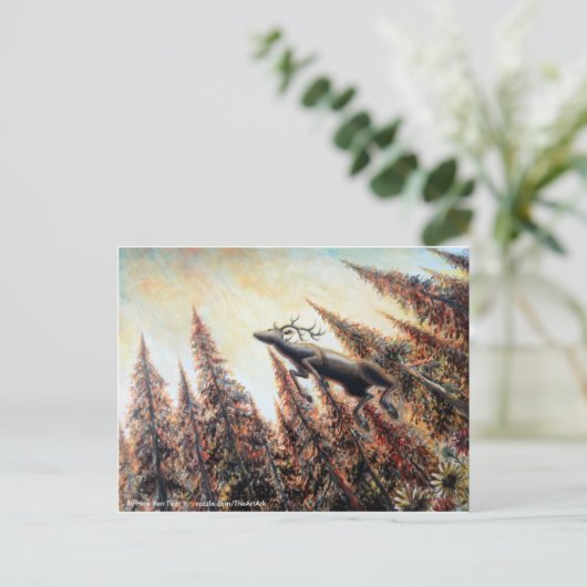 はがき – 跳ね上がる鹿 (スタンド正面)