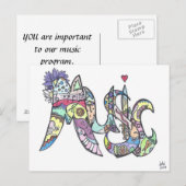 はがき：音楽 ポストカード (正面/裏面)