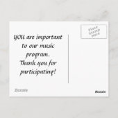 はがき：音楽 ポストカード (裏面)