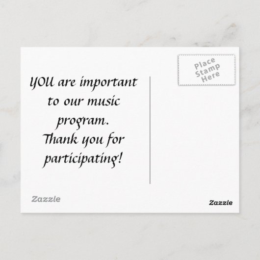 はがき：音楽 ポストカード (裏面)