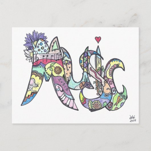 はがき：音楽 ポストカード (正面)