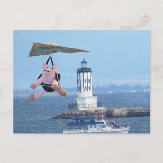 はがき – 飛んでいる Pig over LA Harbor Light (正面)