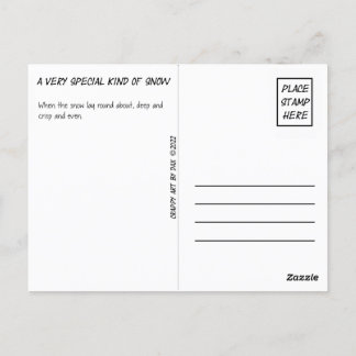 はがき、黄、雪、黄、雪、冬 ポストカード