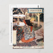 はがき: 1月の月 – Janvier ポストカード (正面/裏面)