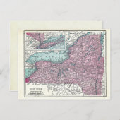 はがき:1921年、ニューヨークの地図 ポストカード (正面/裏面)