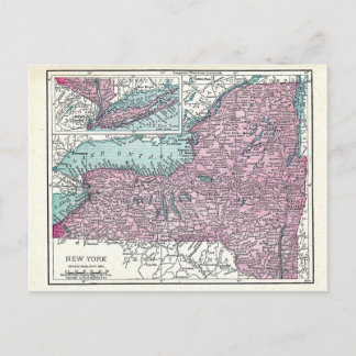 はがき：1921年、ニューヨークの地図 ポストカード