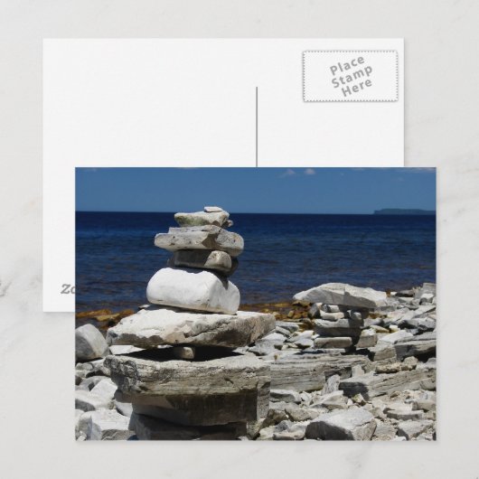 はがき – Cairns at Door Bluff in Door County, WI (正面/裏面)