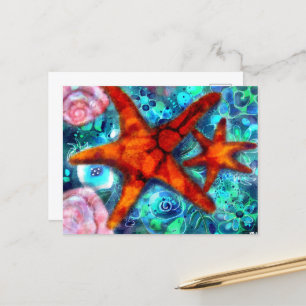 はがき – Starfish お洒落 Seashellsビーチアート