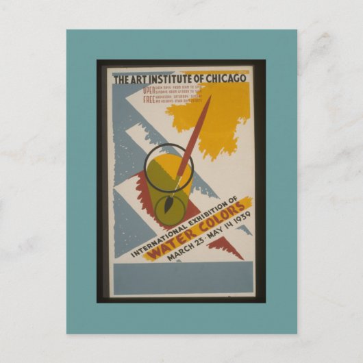 はがき – WPAシカゴ – AIC水色展示 (正面)