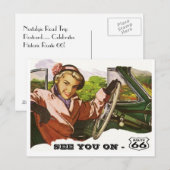 はがきSey You On Route 66 -レトロロードトリップPC ポストカード (正面/裏面)