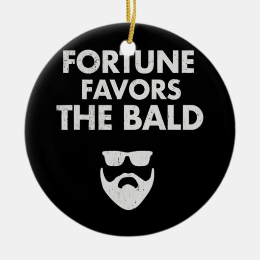 はげおもしろい男のジョークはげパパユーモアはげ男 セラミックオーナメント (正面)