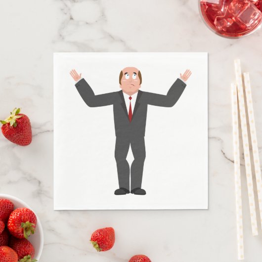 はげおもしろい頭のビジネスマンがシャリユーモアのあるグ スタンダードランチョンナプキン (インサイチュ)