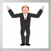 はげおもしろい頭のビジネスマンがシャリユーモアのあるグ ポスター (正面)