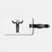 はげおもしろい頭のビジネスマンがシャリユーモアのあるグ ラゲッジタグ (裏面横)