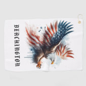 *~*はげイーグルアメリカ国旗AP16ゴルフタオル ゴルフタオル (横)