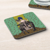 はげ男 – コースター6セット高光沢 コースター (左側)