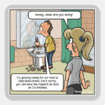 はげ頭の島のステッおもしろいカー