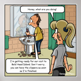 はげ頭の島のポスおもしろいター ポスター