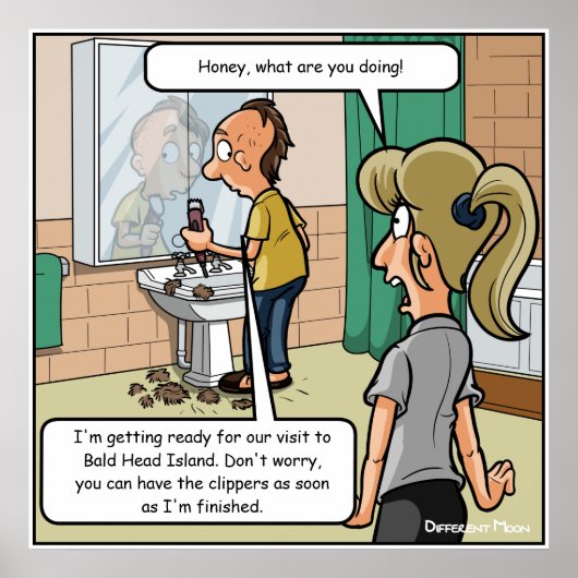 はげ頭の島のポスおもしろいター ポスター (正面)