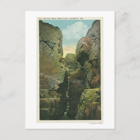 はげ頭の崖の隙間のビュー ポストカード (正面)