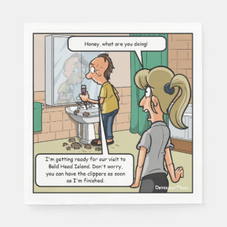 はげ頭アイランドおもしろいパーティーナプキン スタンダードランチョンナプキン