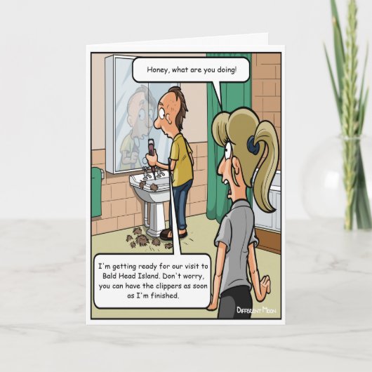 はげ頭アイランドおもしろい誕生日カード カード (正面)