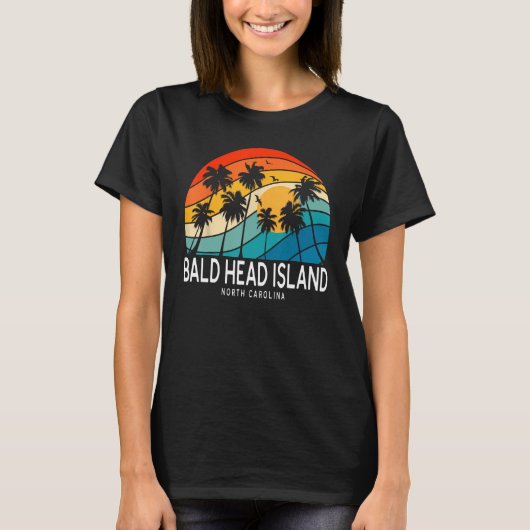 はげ頭アイランドノースカロライナ椰子の木ビーチソ Tシャツ (正面)
