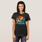 はげ頭アイランドノースカロライナ椰子の木ビーチソ Tシャツ (正面フル)