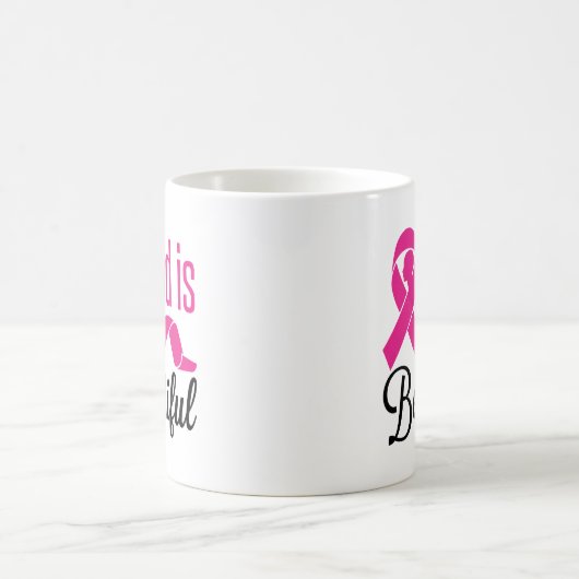 はげ髪は美しい乳がん生存者の認識度 コーヒーマグカップ (中央)