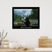 はげ鷲とミスティAlaskanやる気を起こさせる川 ポスター (キッチン)