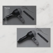 はさみおよび櫛が付いているヘアードライヤー 名刺 (正面/裏面)