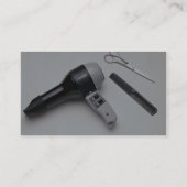 はさみおよび櫛が付いているヘアードライヤー 名刺 (裏面)