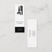 はさみおよび櫛の毛ビジネス スキニー名刺 (正面/裏面)