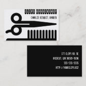 はさみおよび櫛の毛ビジネス 名刺 (正面/裏面)