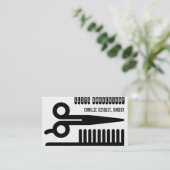 はさみおよび櫛の毛ビジネス 名刺 (スタンド正面)