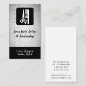 はさみおよび櫛の理容師のサロンの質の一見 名刺 (正面/裏面)
