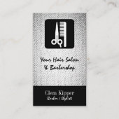 はさみおよび櫛の理容師のサロンの質の一見 名刺 (正面)
