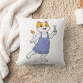 はさみで美容師の猫 クッション (ブランケット)