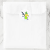 はさみとカミソリの美容師としてパイナップル ラウンドシール (バッグ)