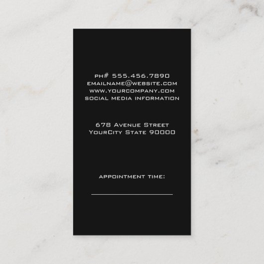 はさみとヘアピン 予約カード (裏面)