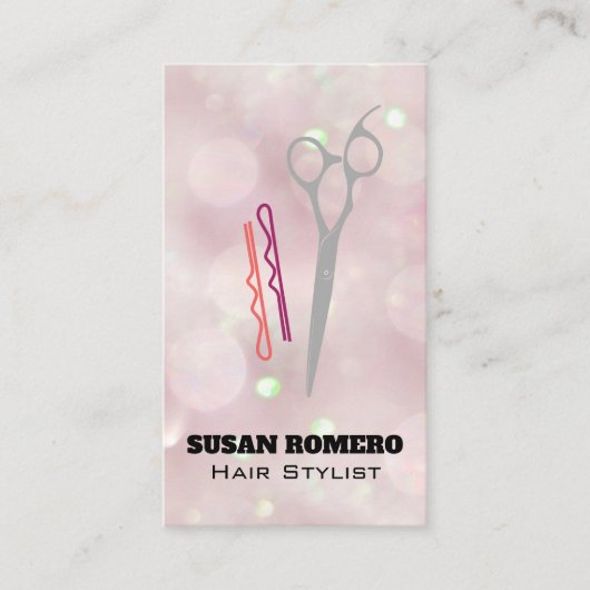 はさみとヘアピン 予約カード (正面)
