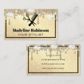 はさみと櫛 |グリッターとスパークル 名刺 (正面/裏面)