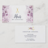 はさみと紫のフローラ 名刺 (正面/裏面)