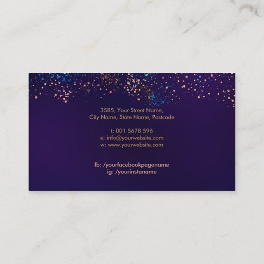 はさみと蝶の金ゴールドと色 名刺 (裏面)