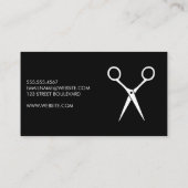 はさみと髪のロゴ |シンプル白黒 名刺 (裏面)