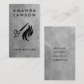 はさみと髪のロゴ |灰色の水色 名刺 (正面/裏面)