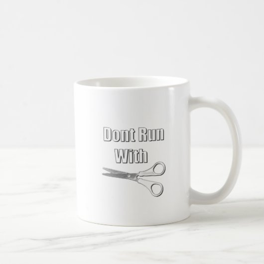 はさみによって走らないで下さい コーヒーマグカップ (右)