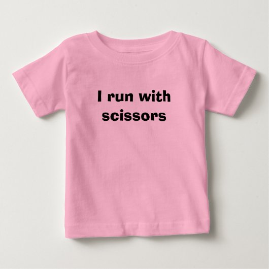 はさみによって走られるI ベビーTシャツ (正面)